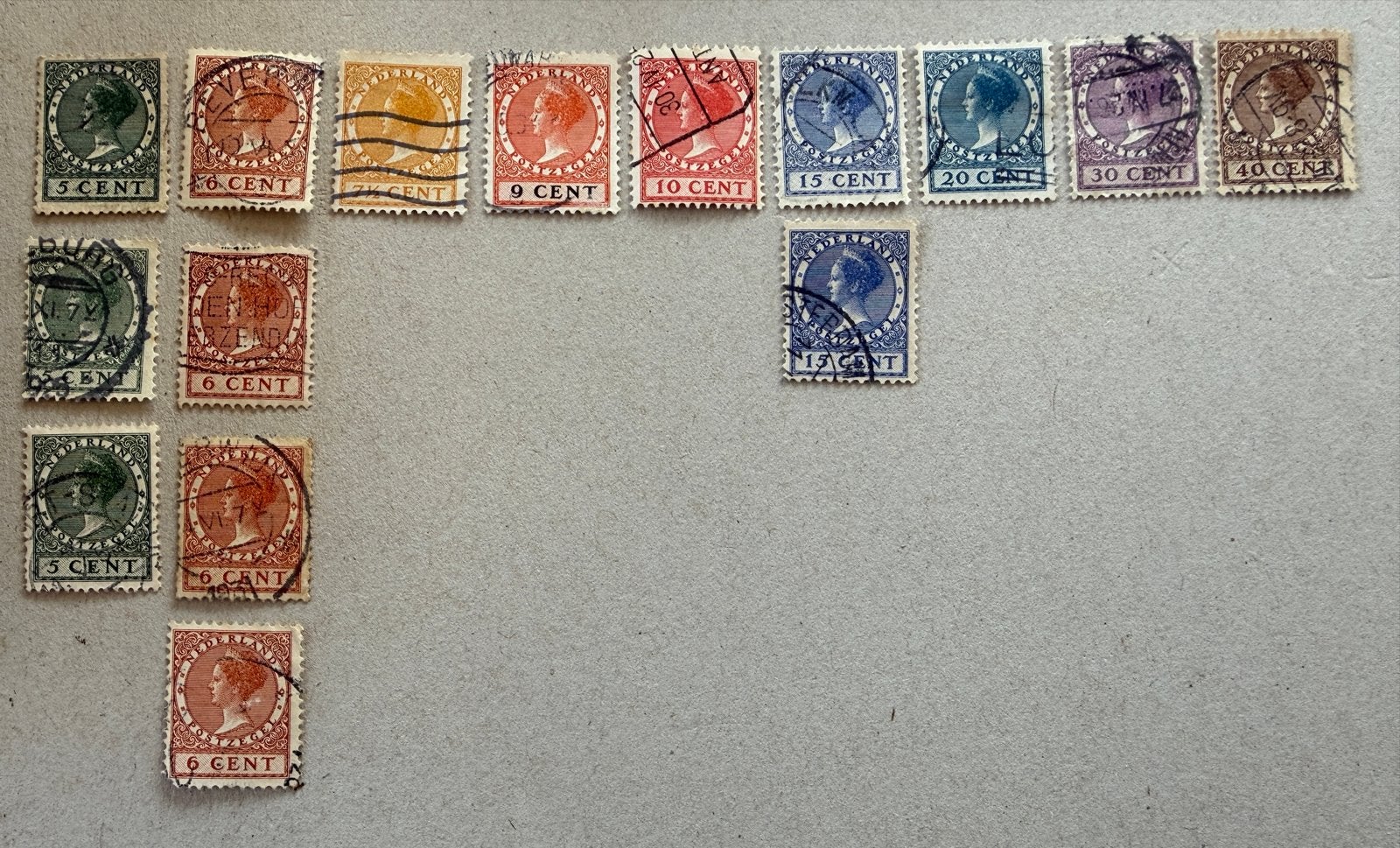 NL Postzegels Koningin Wilhelmina, type Veth (1924-1926), Postzegels en Munten, Ophalen of Verzenden, T/m 1940, Gestempeld