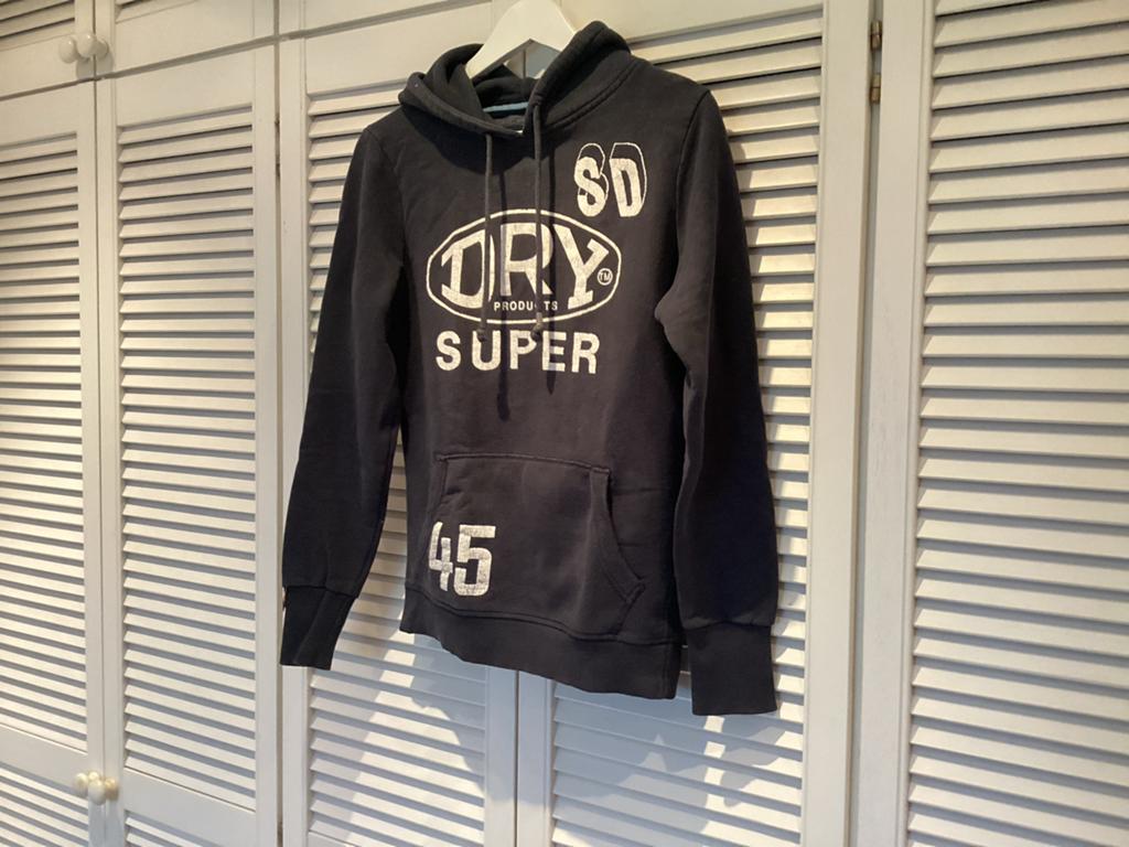 Superdry donkerblauwe hoody maat 164, Kinderen en Baby's, Kinderkleding | Maat 164, Ophalen of Verzenden, Zo goed als nieuw, Jongen of Meisje