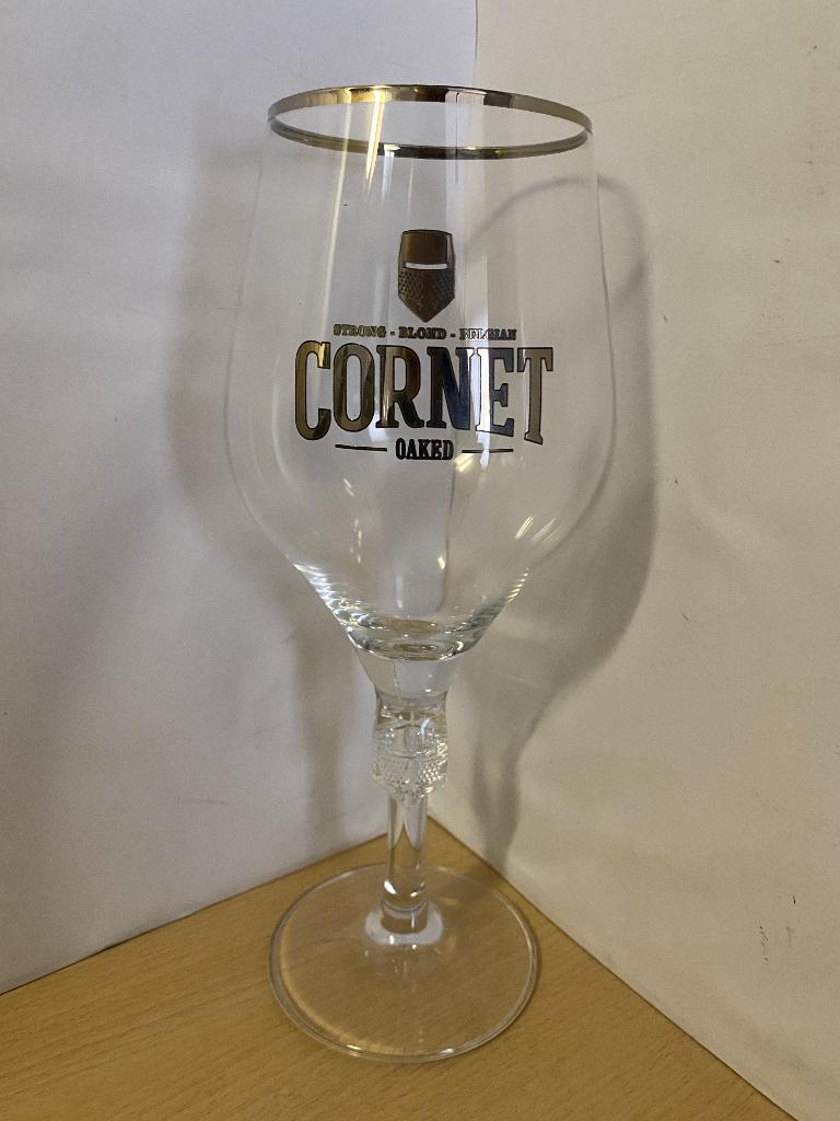 Zilver Cornet bierglas 33cl / 50cl M23, Ophalen of Verzenden, Zo goed als nieuw, Glas of Glazen, Overige merken