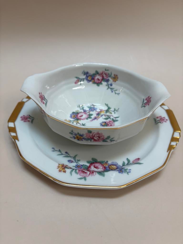 Vintage Cerabel sauskom met bloemen en vogels, Antiek en Kunst, Ophalen of Verzenden