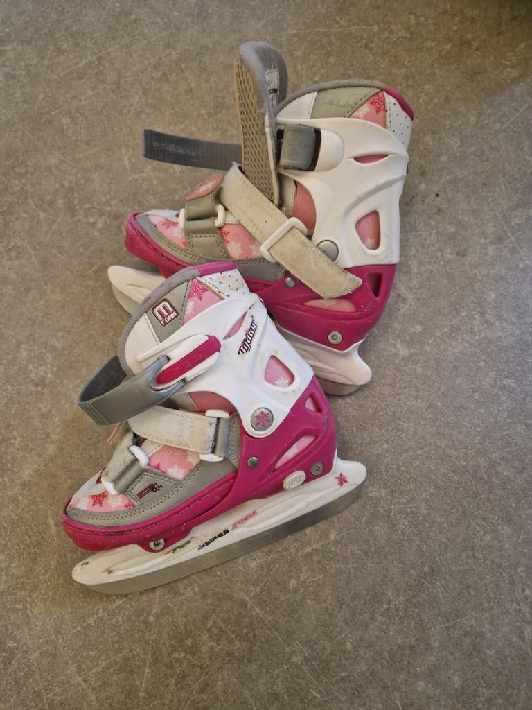 Nijdam kinder schaatsen roze/wit - verstelbaar maat 30 tm 33, Ophalen of Verzenden, Gebruikt, Combinoren, Nijdam