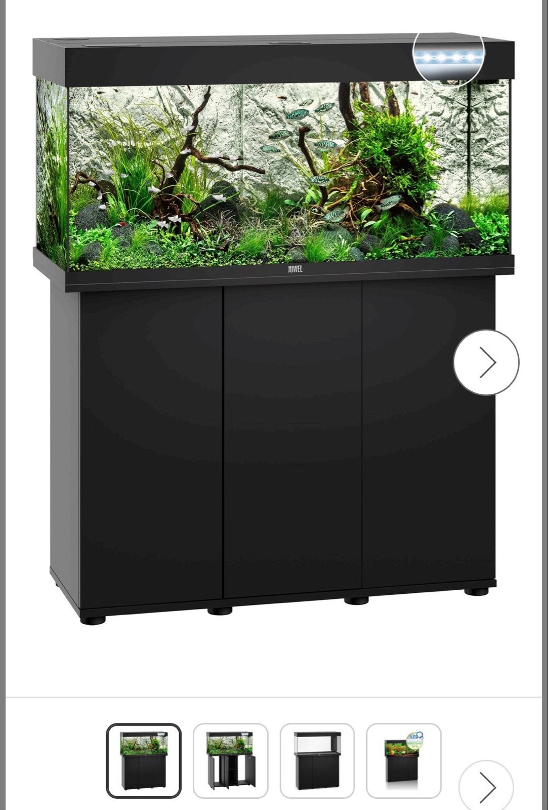 Juwel Juwel Rio 180 LED-combinatie, Zwart, Dieren en Toebehoren, Ophalen, Overige typen, Zo goed als nieuw, Inclusief deksel