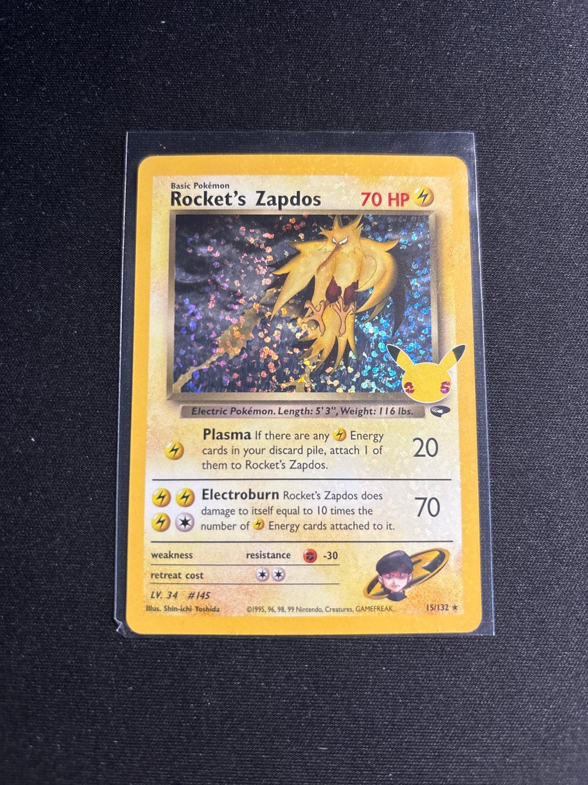Rocket's Zapdos 15/132 | NM | Celebrations, Ophalen of Verzenden, Zo goed als nieuw, Losse kaart