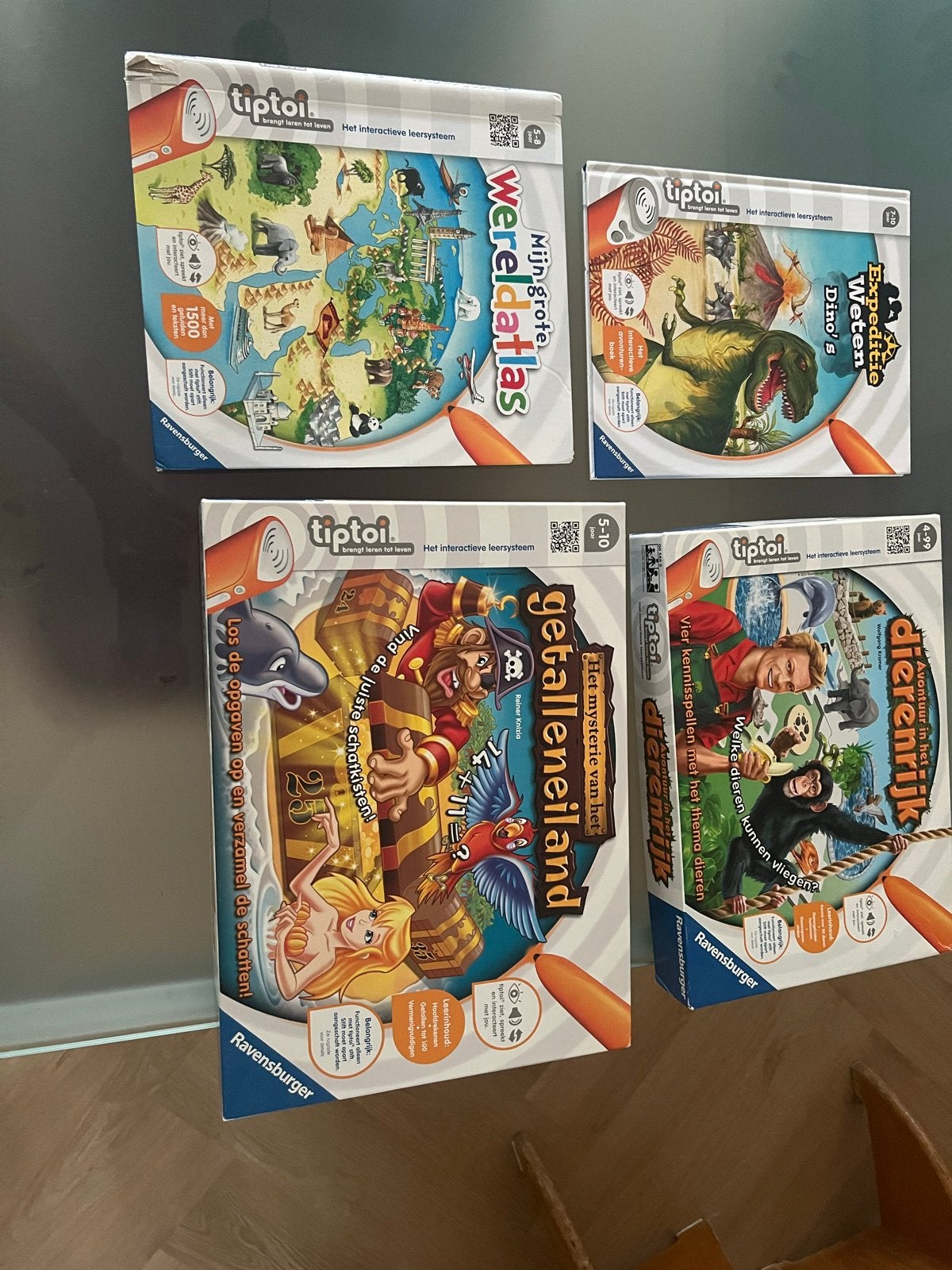 Tiptoi Spellenpakket: Wereldatlas, Dino's, Getalleneiland, D, Een of twee spelers, Verzenden, Gebruikt