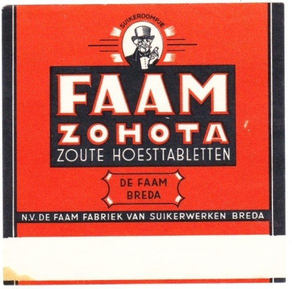 oud Faam etiket drop (2), Verzamelen, Verzenden, Gebruikt, Overige typen