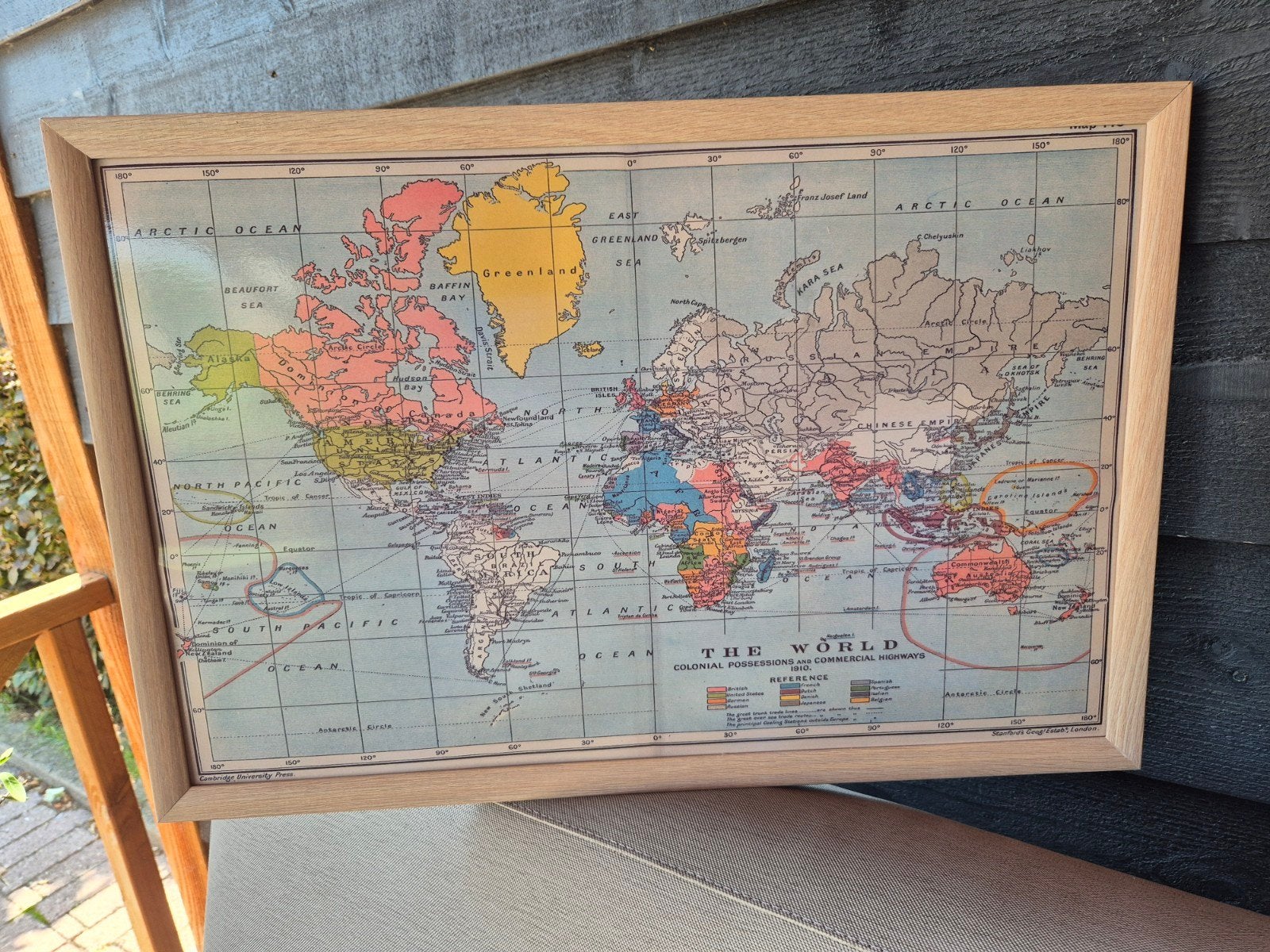 Lijst met wereldkaart, Huis en Inrichting, Woonaccessoires | Schilderijen, Tekeningen en Foto's, Ophalen of Verzenden, Minder dan 50 cm