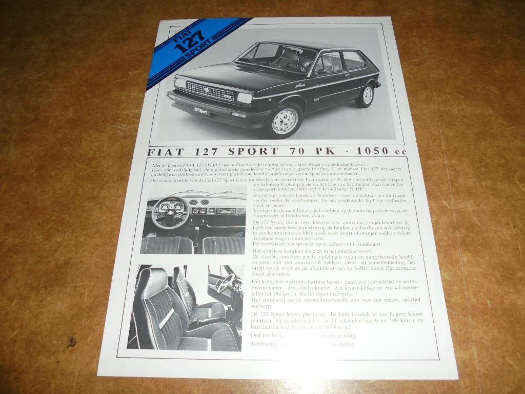 leaflet Fiat 127 Sport  1979, Ophalen of Verzenden, Zo goed als nieuw, Overige merken