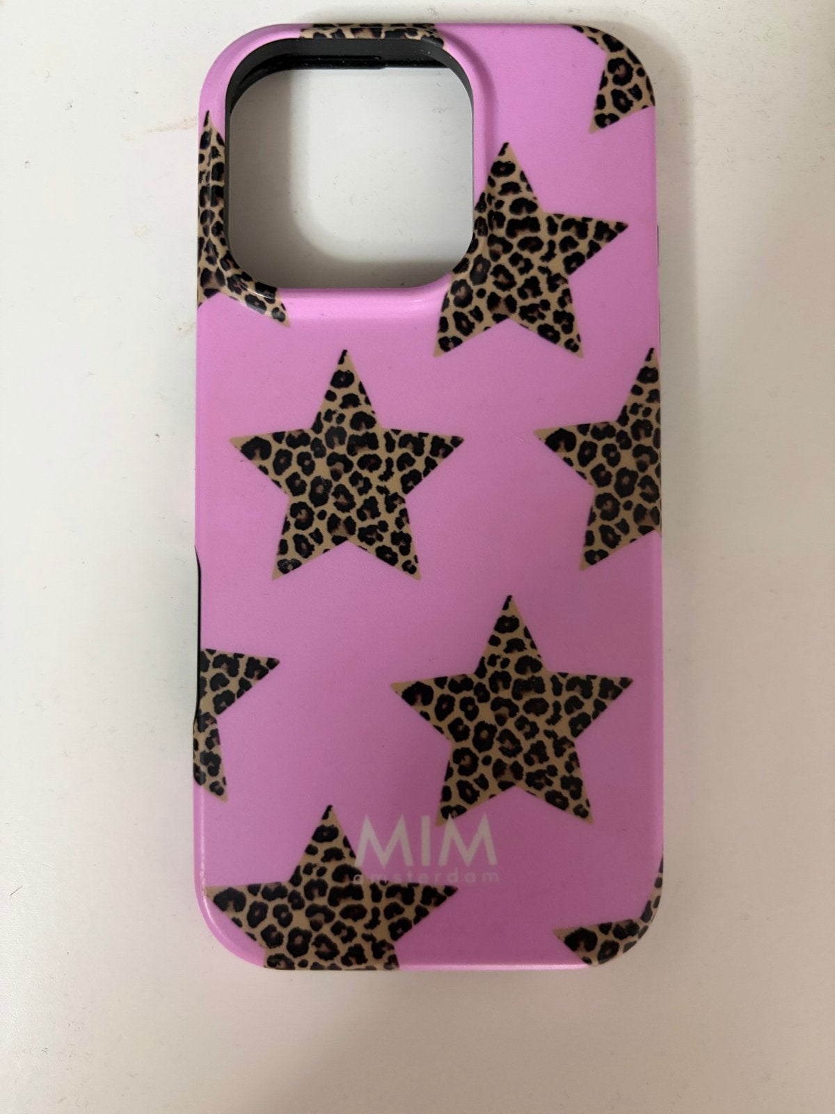 MIM Amsterdam iPhone 16 Pro hoesje met luipaardprint, Kunststof, IPhone 16 Pro, Overige merken, Hoesje of Tasje