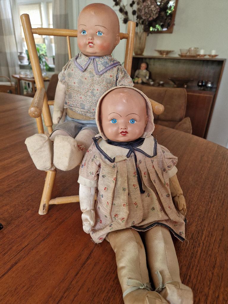 oude brocante poppen, Ophalen of Verzenden, Gebruikt, Pop