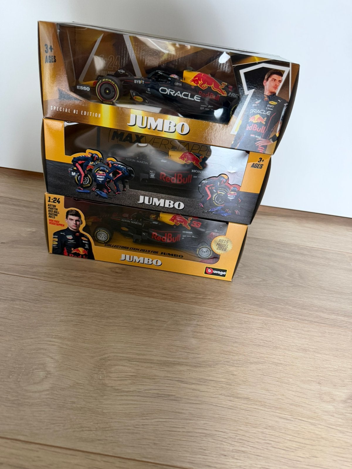 3x Max Verstappen Jumbo schaalmodel, Ophalen of Verzenden, Nieuw, Bburago