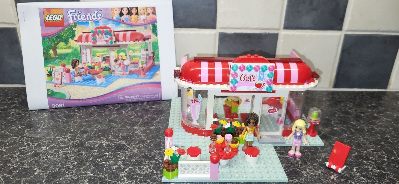 Lego friends 3061 Heartlake park restaurant leuk en compleet, Gebruikt, Lego, Friends, Ophalen of Verzenden