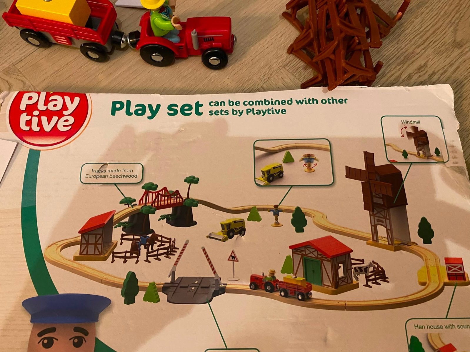 Playtive Houten Treinset boerderij met Accessoires, Ophalen, Zo goed als nieuw