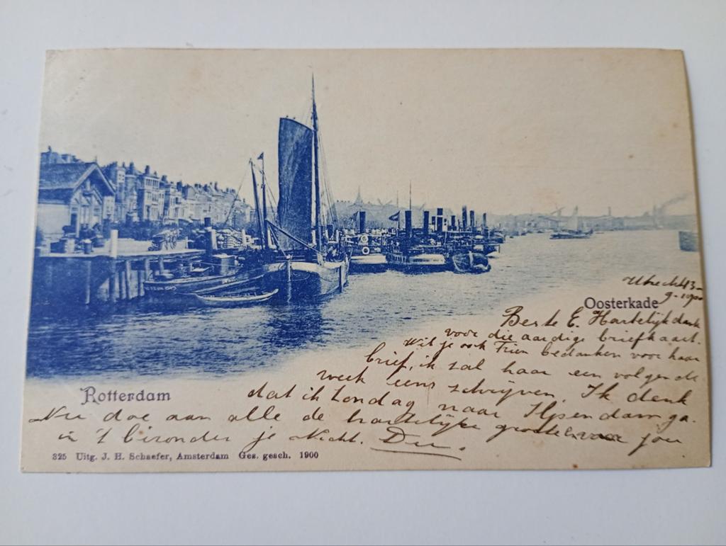 Rotterdam Oosterkade met Scheepvaart 1900, Ophalen of Verzenden, Voor 1920, Gelopen, Zuid-Holland