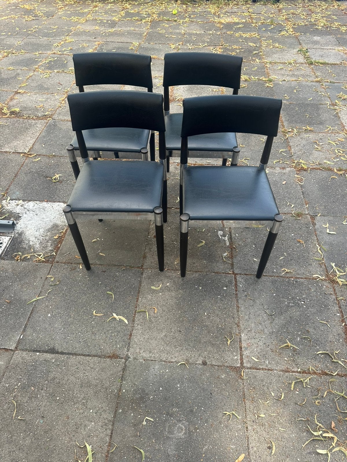 Design stoelen uit de 60er jaren, Huis en Inrichting, Stoelen, Ophalen, Zwart