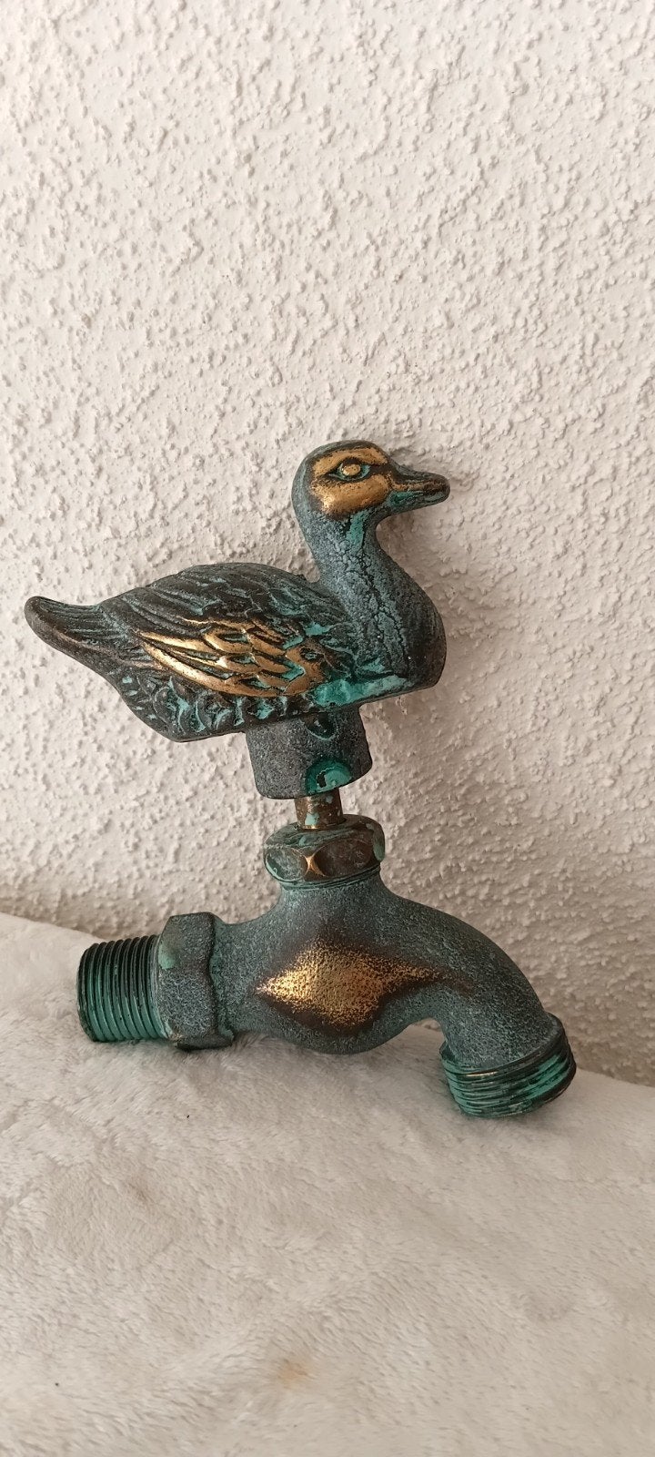 Buitenkraan Eend Messing Groene Patina - Nieuw, Ophalen of Verzenden