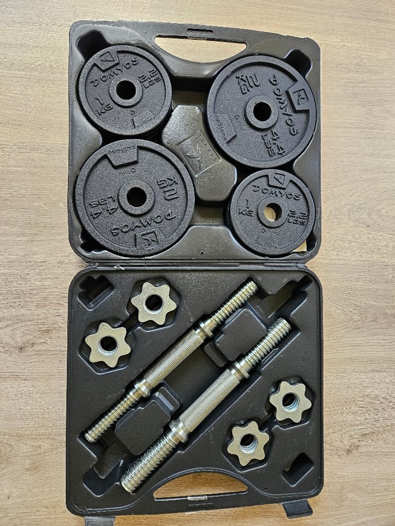 Verstelbare bumbells set 20 kg, Sport en Fitness, Fitnessmaterialen, Ophalen, Zo goed als nieuw, Rug, Dumbbell