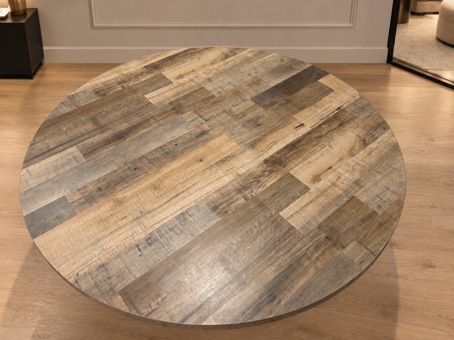De Bommel Showroomtafel van Mango Hout Ø140 cm |, Huis en Inrichting, Ophalen, Rond, Nieuw, Li