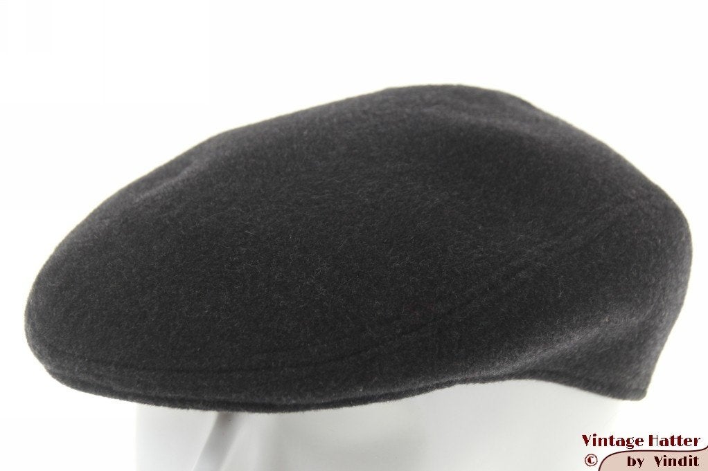 Vintage Voorgevormde pet Printemps zwartgrijs wolvilt 59,5, Ophalen of Verzenden, Pet, 58 of 59 cm (L, 7¼ of ⅜ inch), Gedragen