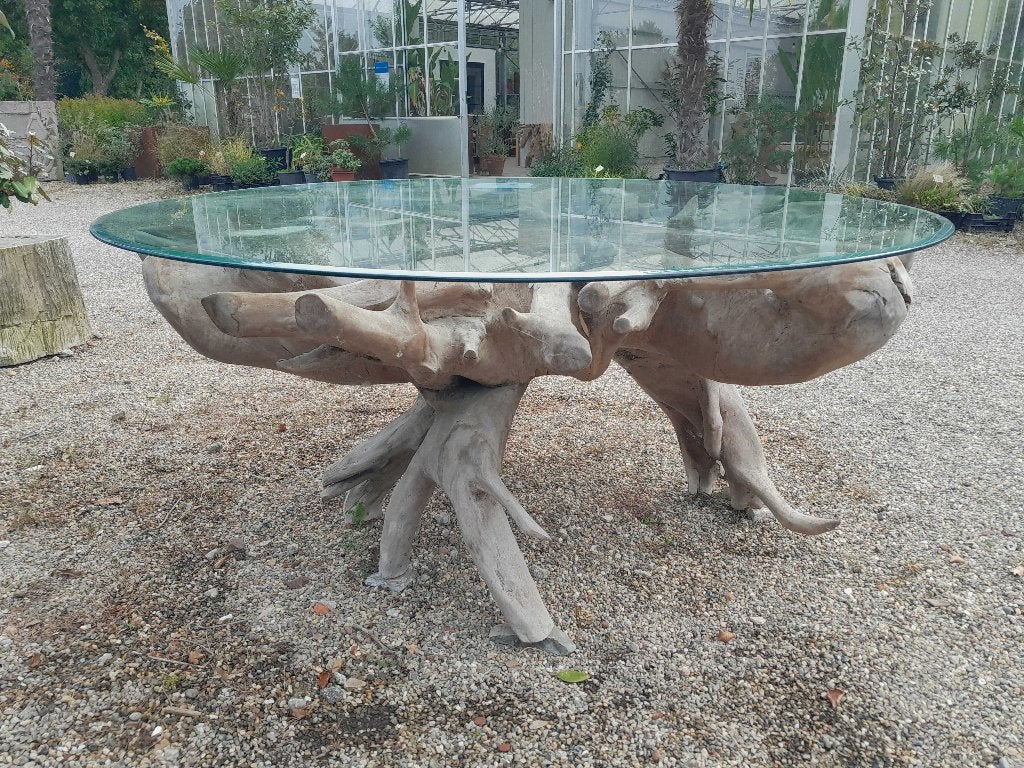 Grote ronde exclusieve tafel, Ophalen, 150 tot 200 cm, Rond, Natuurlijk