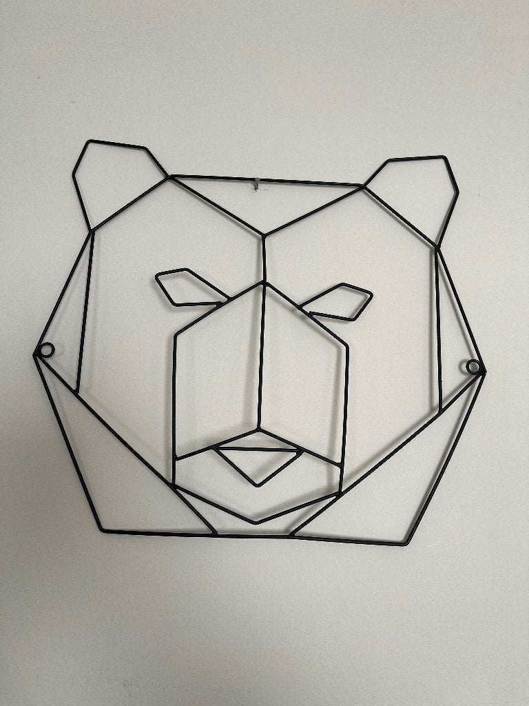 3D dierenkop / geometrische beer wanddecoratie metaal, Ophalen of Verzenden