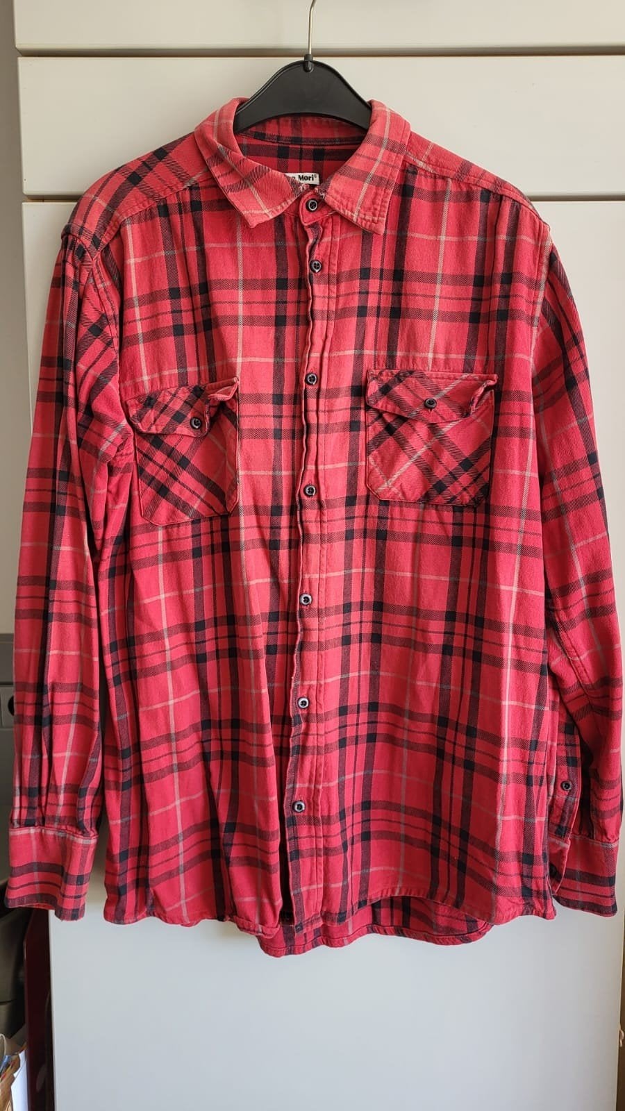 Rood geruit overhemd, Enrico Mori - maat XL, Enrico Mori, Ophalen of Verzenden, Gedragen, Halswijdte 43/44 (XL)