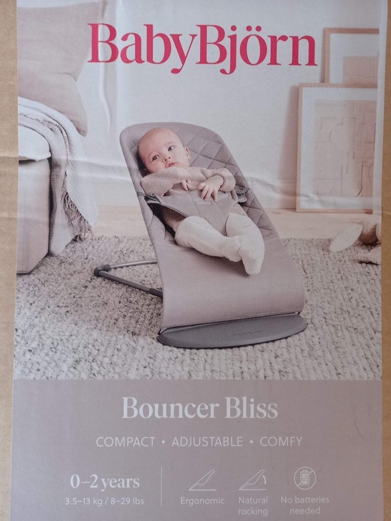 BabyBjörn Bliss Cotton Wipstoel - Zandgrijs, Ophalen, Zo goed als nieuw, Overige typen