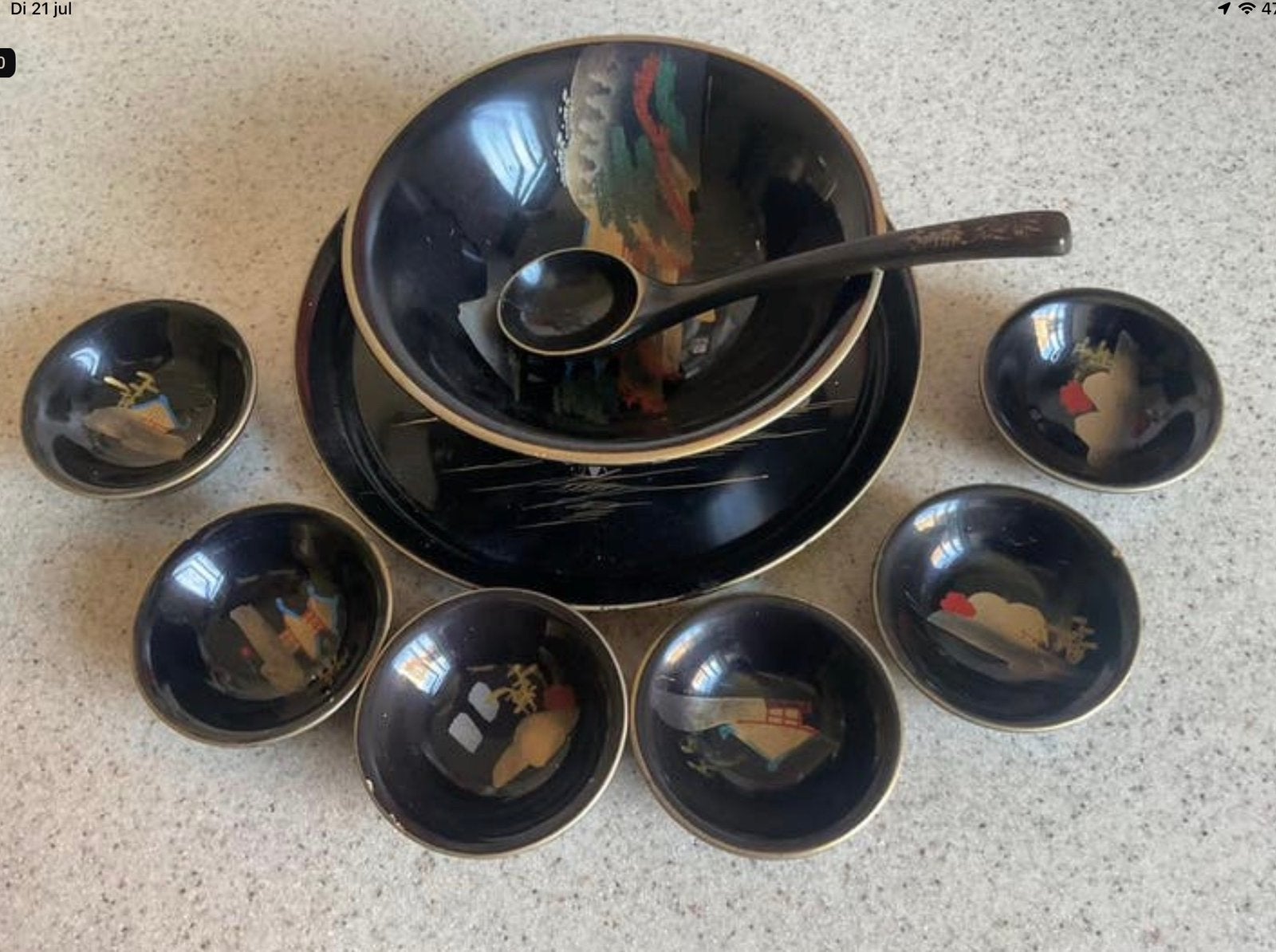 Vintage lak pindaset uit Japan, Ophalen of Verzenden