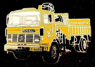 Renault Truck pin met open laadbak- geel, Verzenden, Nieuw, Transport, Speldje of Pin