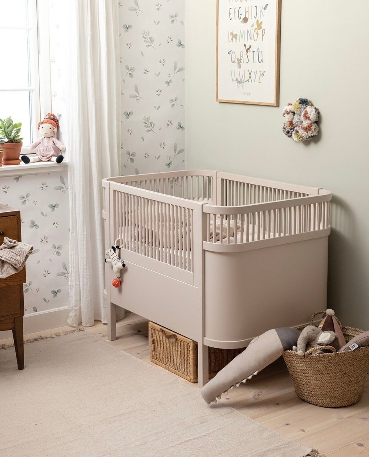 Sebra meegroei ledikant / peuterbed, Beige. Inclusief matras, Ophalen, Zo goed als nieuw, Ledikant