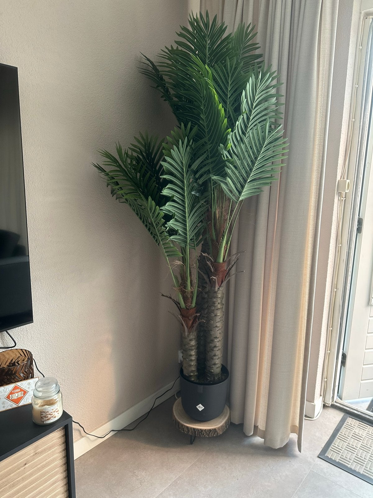 Grote Kunstpalm - 175cm hoog, Binnen, Groen, Kunstplant, Ophalen of Verzenden