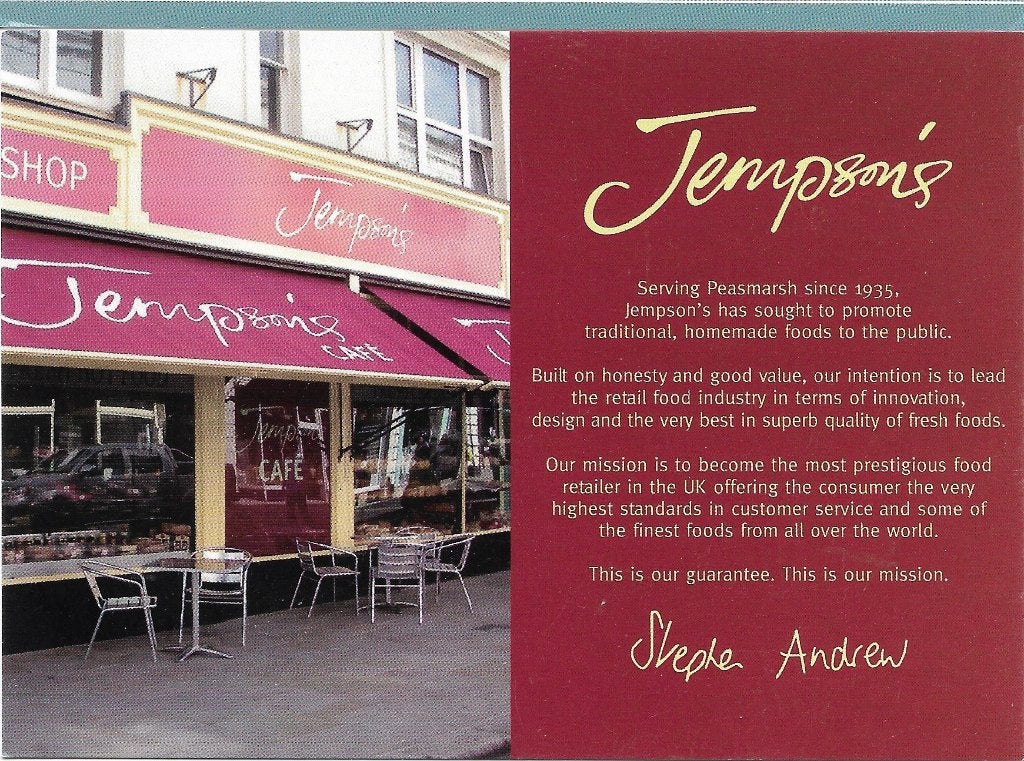 Ansichtkaart  	St Leonards-on-Sea (Engeland)	Jempson's	Café, Verzenden, 1980 tot heden, Gelopen, Engeland