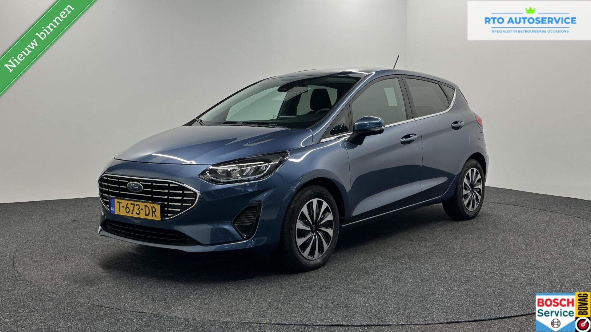 Ford Fiesta 1.0 EcoBoost Hybrid Titanium NAVI CRUISE CARPLAY, Auto's, Voorwielaandrijving, Gebruikt, Blauw, 49 €/maand