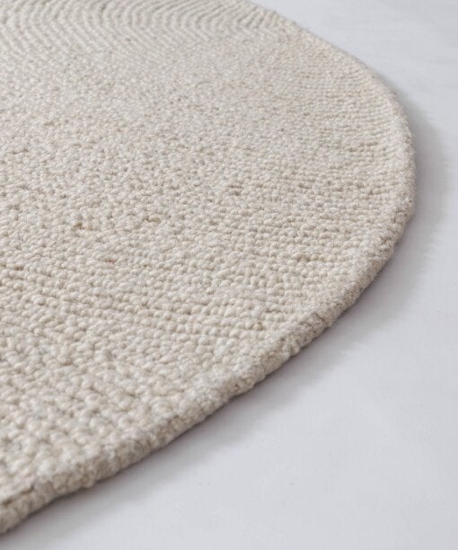 Rond wollen vloerkleed – ivoor 250 cm nieuw, Rond, Ophalen of Verzenden, 200 cm of meer, Nieuw