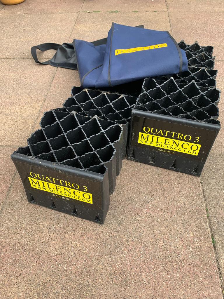 Milenco 4 traps oprijplaat met hoes, 1x gebruikt, Ophalen of Verzenden, Zo goed als nieuw