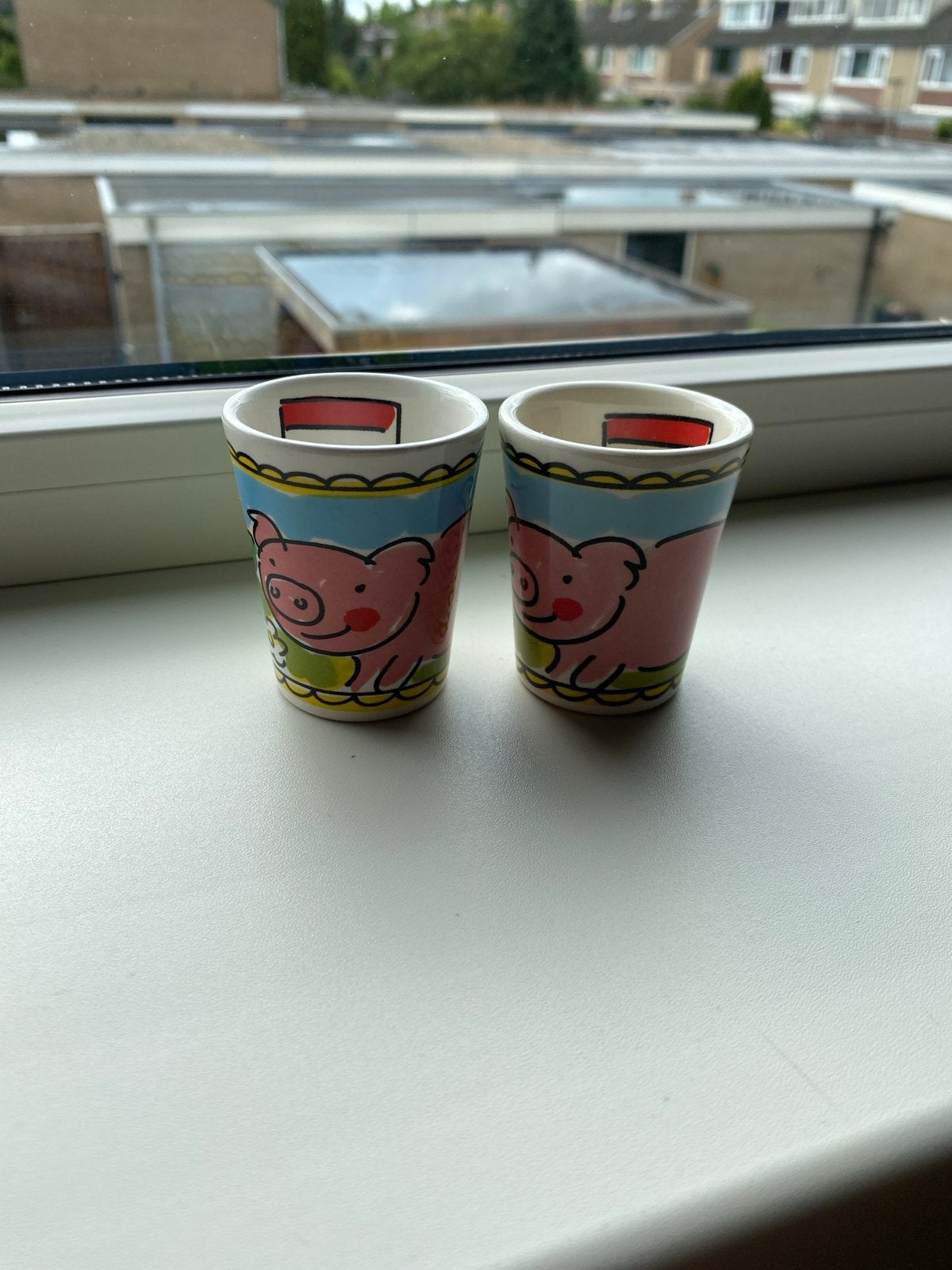 Blond Amsterdam eierdopjes varkentjes I Love Holland, Huis en Inrichting, Keramiek, Overige typen, Ophalen of Verzenden, Zo goed als nieuw