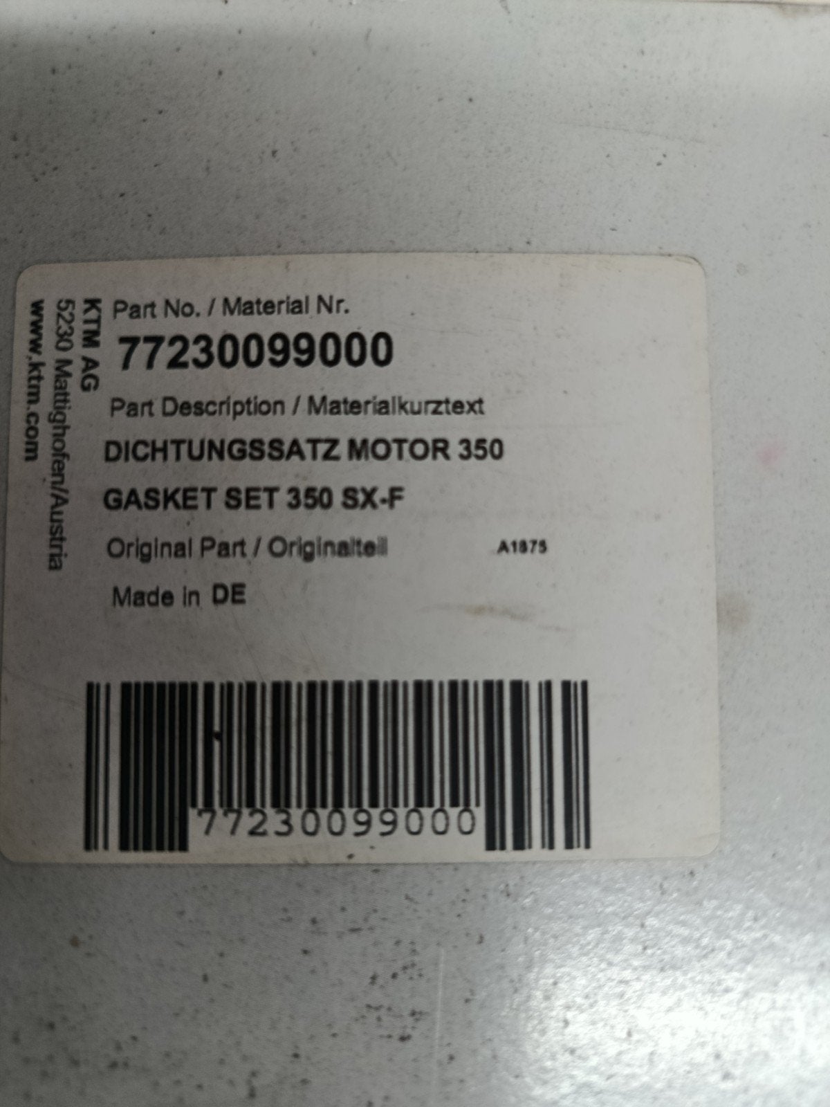 KTM 350 SX-F Motorblok Pakkingset/Keerring Set Origineel, Ophalen of Verzenden