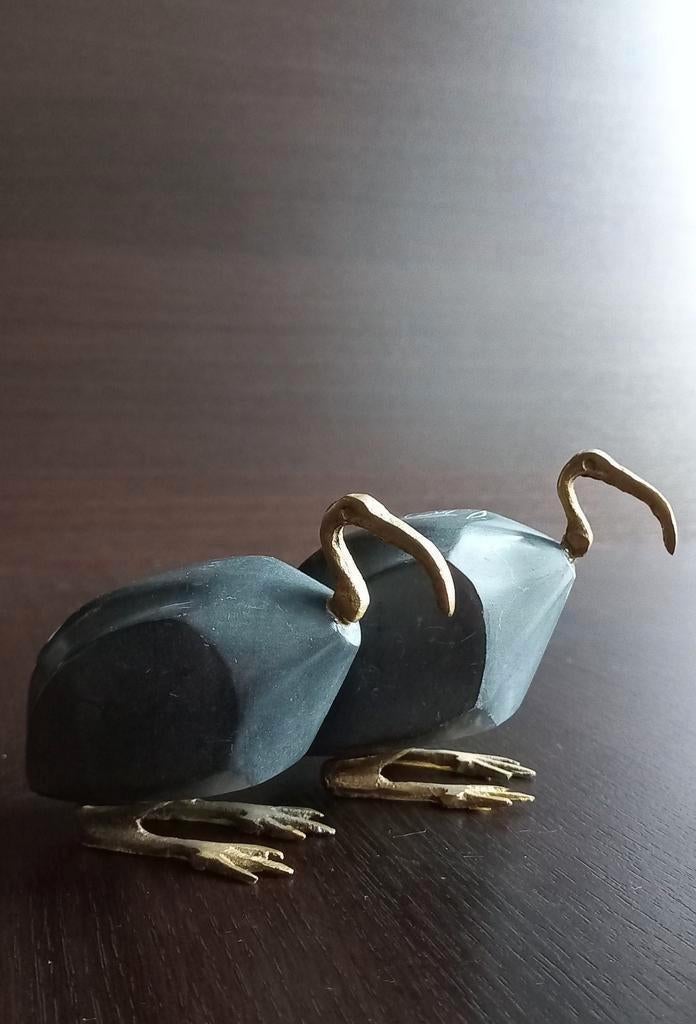 Oud-Egyptisch Ibis Thoth-vogelbeeldjes in brons en steen, Antiek en Kunst, Ophalen of Verzenden
