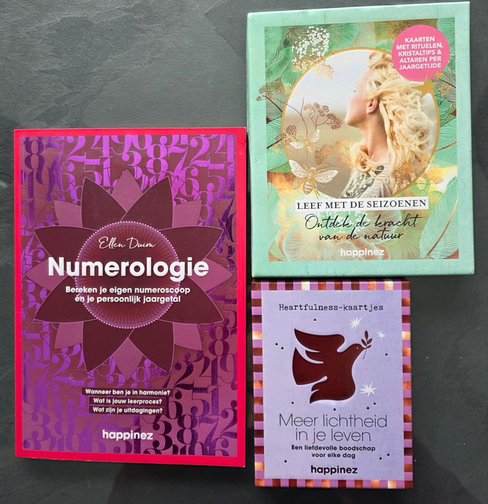 Happinez Spirituele Set: Numerologie & Kaartensets, Boeken, Esoterie en Spiritualiteit, Verzenden