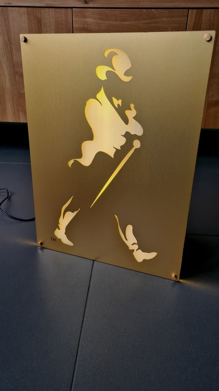 Johnnie Walker Lichtreclame, Ophalen of Verzenden, Zo goed als nieuw, Lichtbak of (neon) lamp