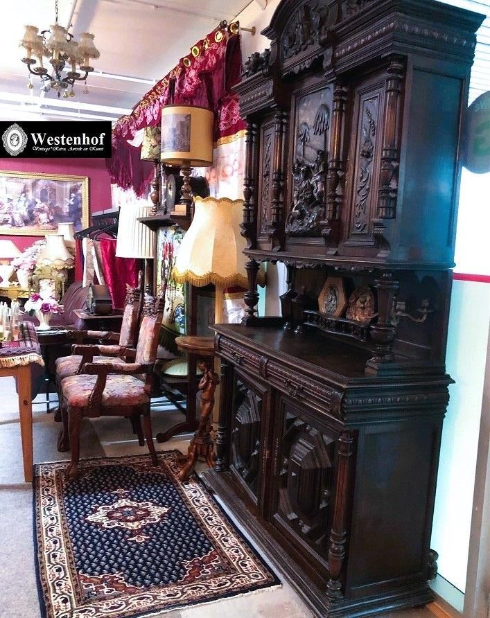 Antiek Franse Henri II kast - buffetkast - jachtkast hout, Ophalen