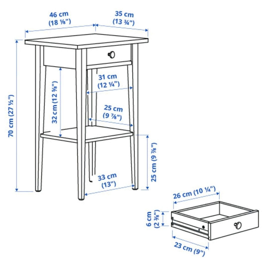 IKEA Donkerbruin Hemnes Nachtkastje - Gebruikt, Ophalen, Gebruikt, Minder dan 45 cm, 70 cm of meer