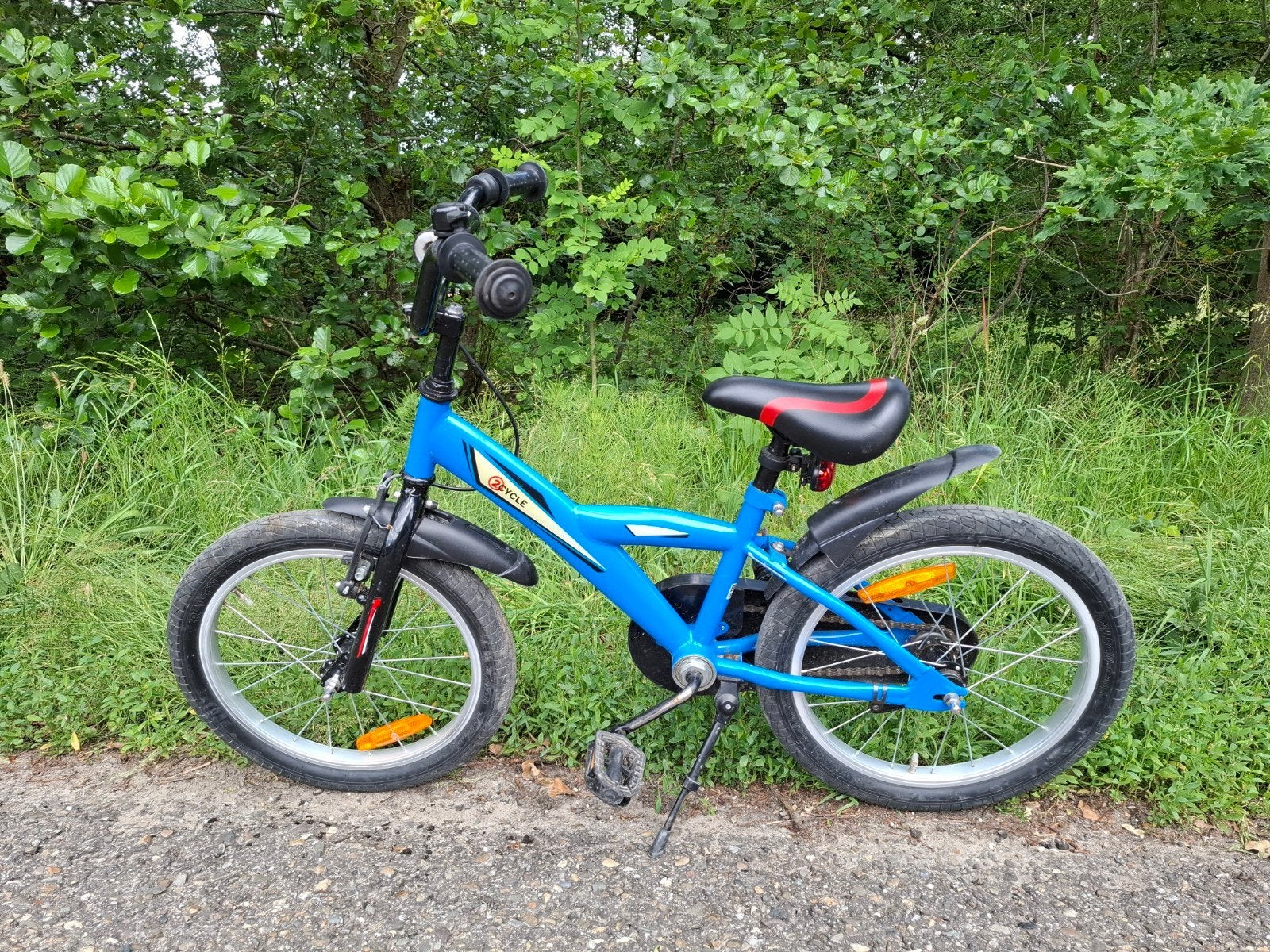 2Cycle Biker Kinderfiets – 18 Inch – Blauw – Jongensfiets, Terugtraprem, Ophalen, 2cycle, 16 tot 20 inch