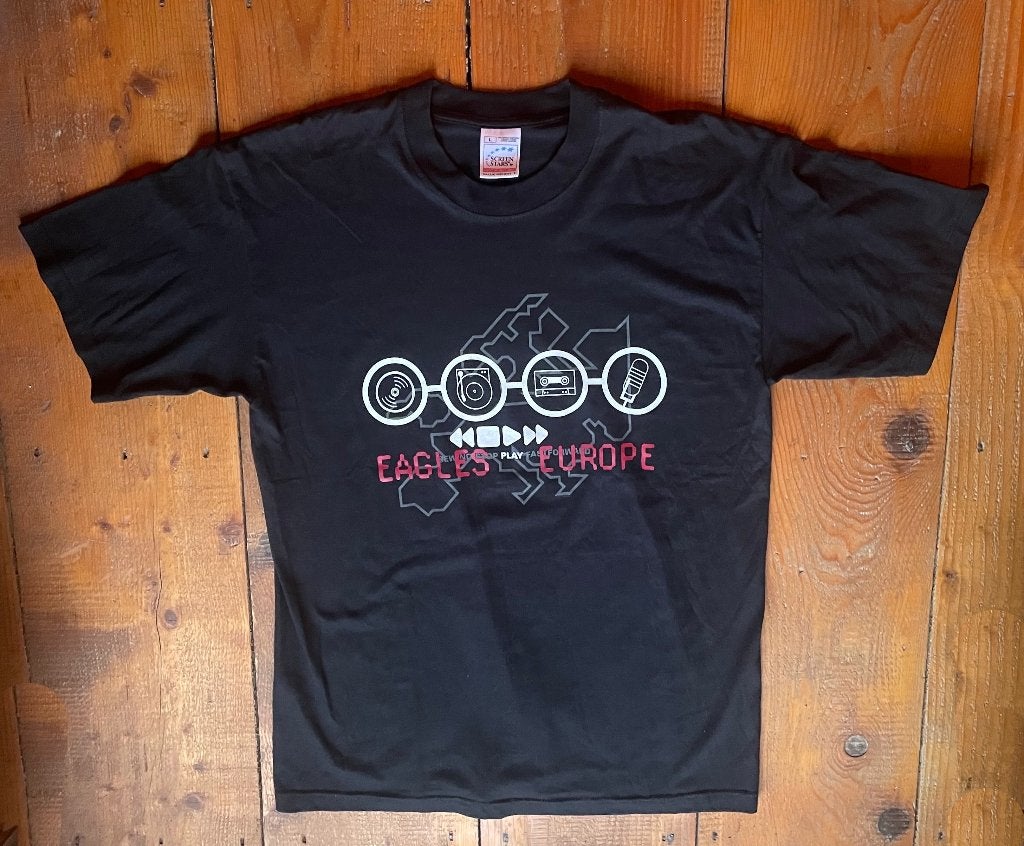 Vintage Eagles Europe 2001 Tour T-Shirt - Maat L A-280, Maat 52/54 (L), Verzenden, Zwart, Onbekend