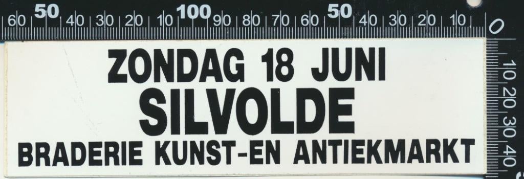Sticker: Braderie Kunst en Antiekmarkt Silvolde, Ophalen of Verzenden, Zo goed als nieuw, Bedrijf of Vereniging