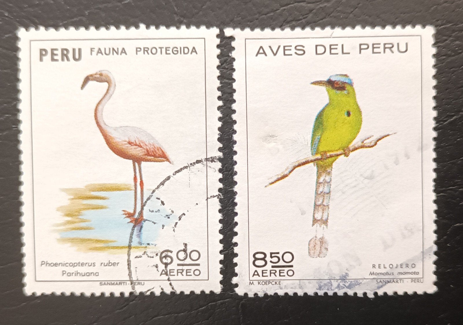 Peru 2 pzs vogels, Verzenden, Gestempeld, Zuid-Amerika