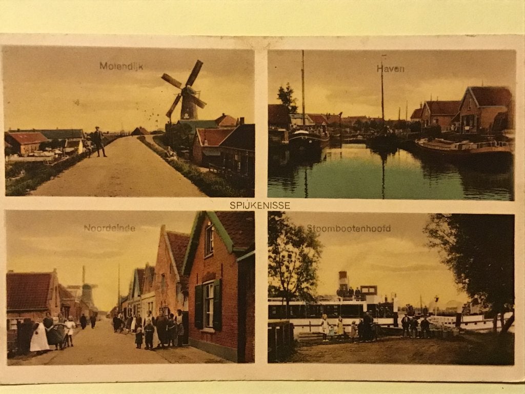 Oude ansicht Spijkenisse -Molendijk,Haven, Noordeinde 1929, Ophalen of Verzenden, 1920 tot 1940, Gelopen, Zuid-Holland