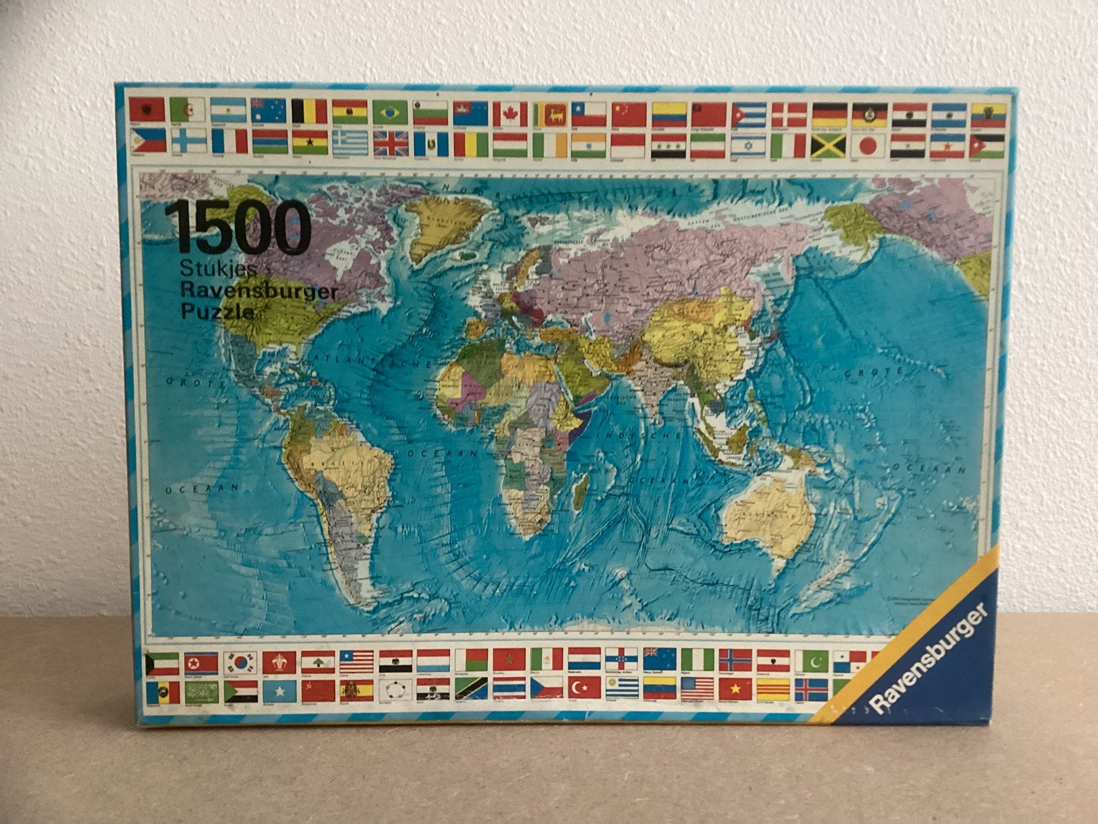 Puzzel wereldkaart (Ravensburger) 1500 stukjes, Hobby en Vrije tijd, Denksport en Puzzels, Ophalen of Verzenden, 500 t/m 1500 stukjes
