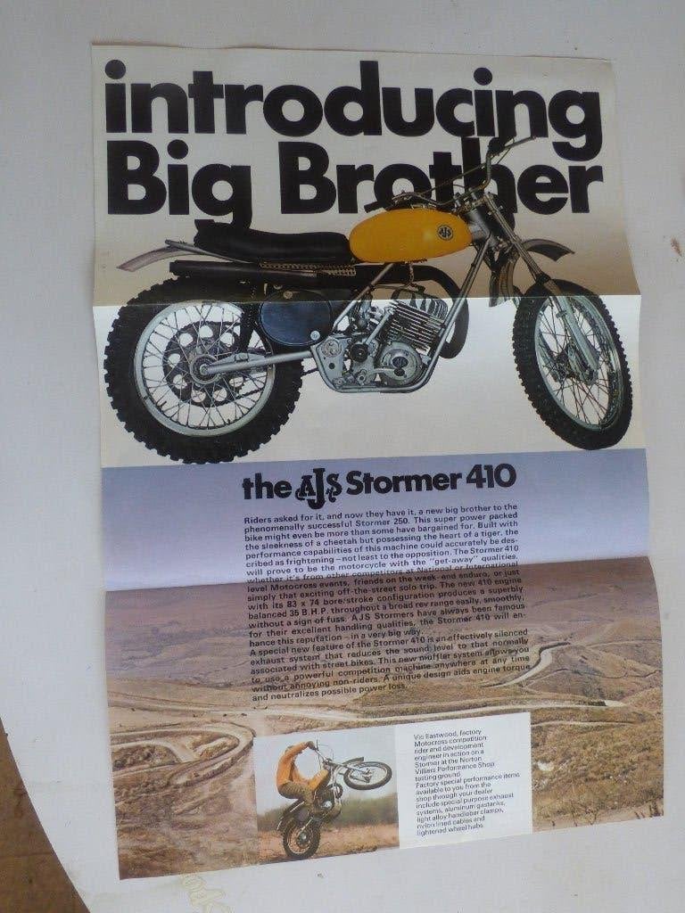 AJS STORMER 250 / 410 VERKOOPSFOLDER, Ophalen of Verzenden, Overige merken