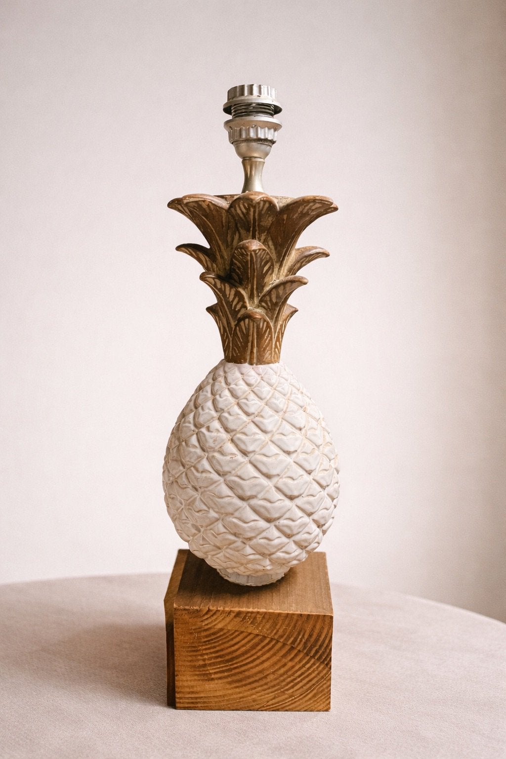 Mooie vintage keramieken Ananas tafellamp, 50 tot 75 cm, Ophalen of Verzenden, Zo goed als nieuw, Vintage design retro mid century regency