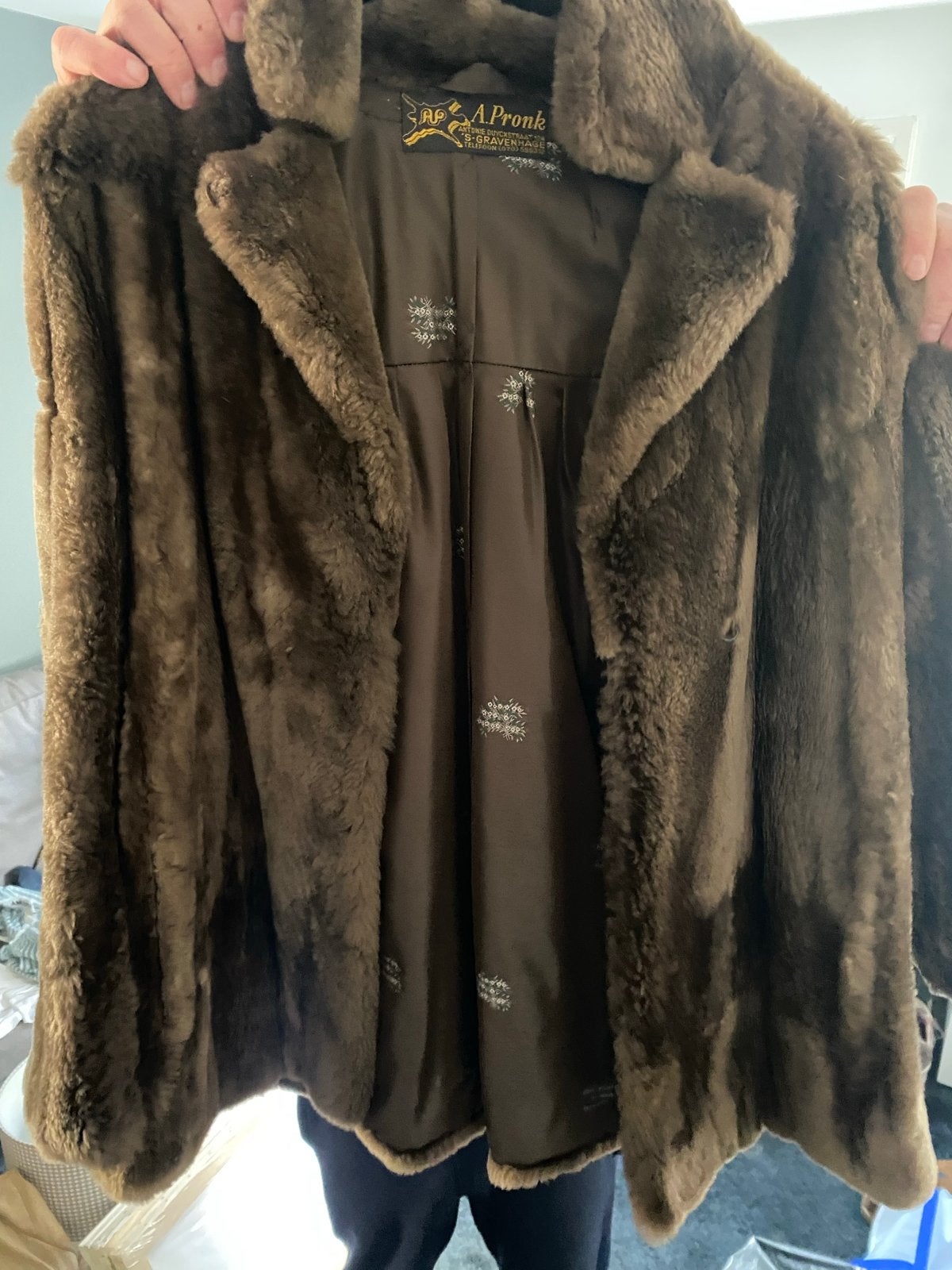Vintage A. Pronk Bruine Bontjas 36-38, Kleding | Dames, Ophalen of Verzenden, Gedragen, Maat 38/40 (M), Bruin